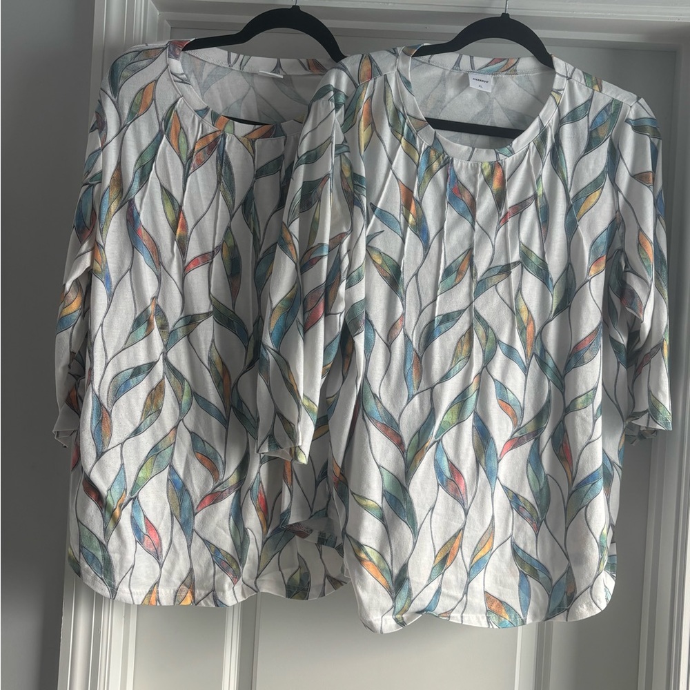 Colorful Leaf Print Women's Blouse